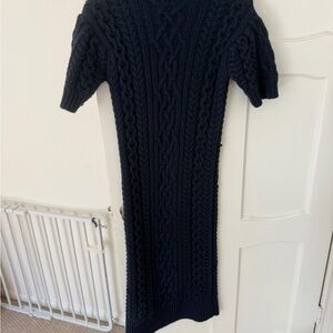 Elegant Navy Cable Knit Dress